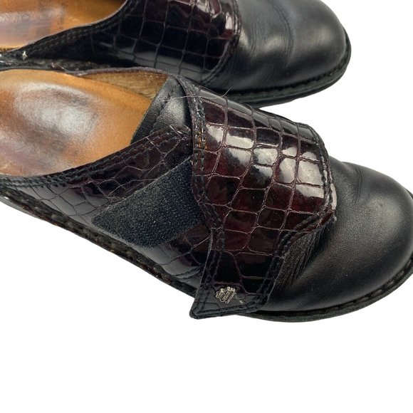 Finn Comfort Germany Aussee Soft Mule Clogs Size 37 Slip On Leather Croco Nappa - Picture 7 of 9